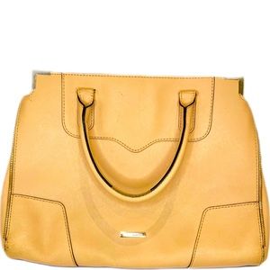 Rebecca Minkoff Amorous satchel in tan leather with detachable shoulder strap